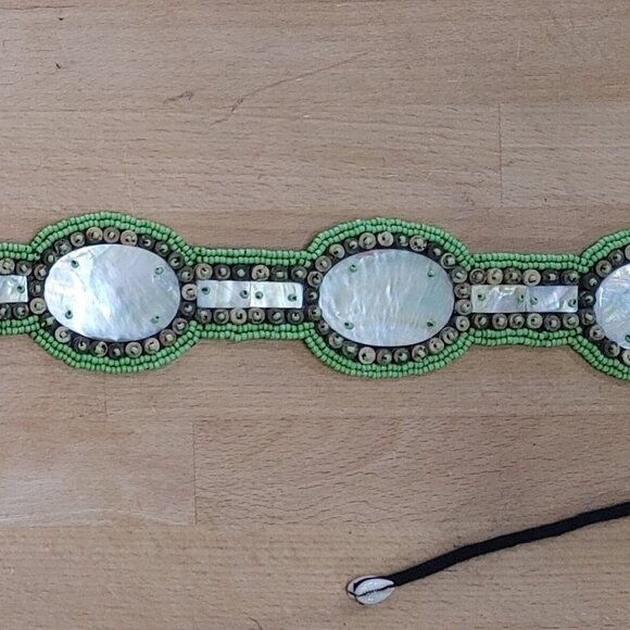 Bohemian style Shell Belt, Green - Picture 5 of 7